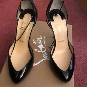 Christian louboutin Ollyla 100 black patten shoes size 36.5 used